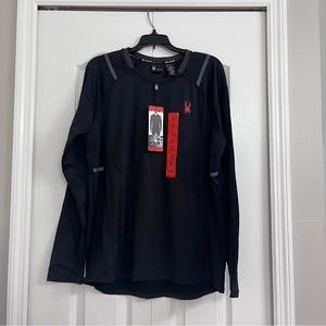 NWT Spyder active mens long sleeve t- shirt black medium